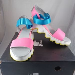 sz 8.5 Sorel Kinetic Bubble Gum Riptide Womens Strap Wedge Sandals 1986601603